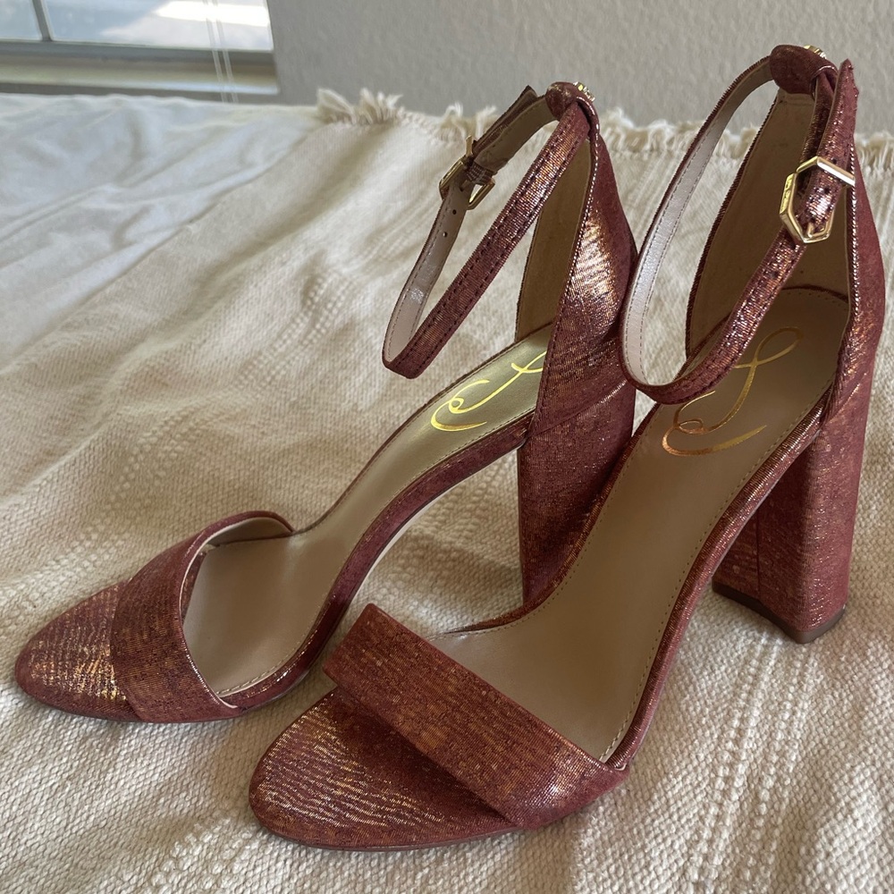 Sam Edelman Yaro Block Heel Sandal in Rust Pink